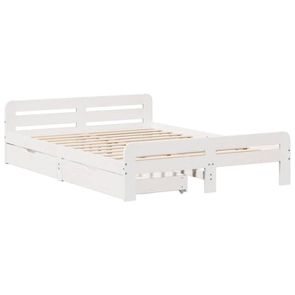 vidaXL Bed frame without Mattress White 140x200 cm Solid Wood Pine