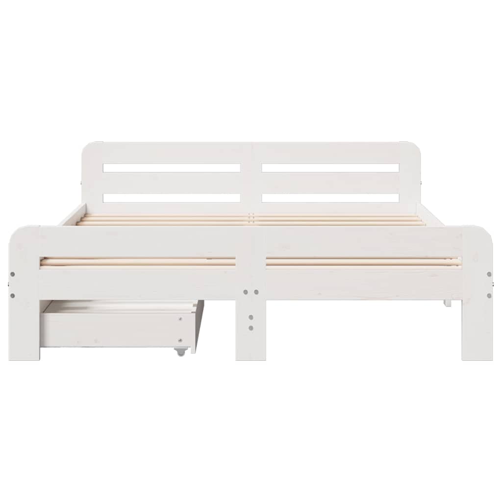 vidaXL Bed frame without Mattress White 140x200 cm Solid Wood Pine