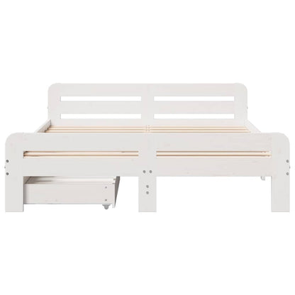 vidaXL Bed frame without Mattress White 140x200 cm Solid Wood Pine