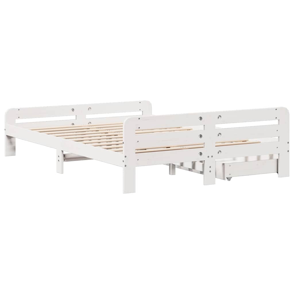 vidaXL Bed frame without Mattress White 140x200 cm Solid Wood Pine