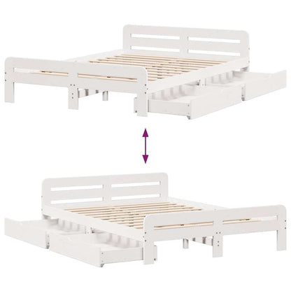 vidaXL Bed frame without Mattress White 140x200 cm Solid Wood Pine
