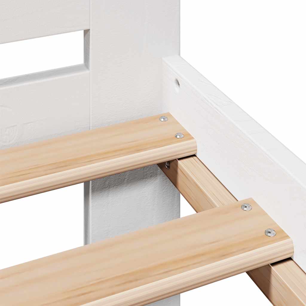 vidaXL Bed Frame | White | Solid pinewood | Double | Bed Frame | Rectangular