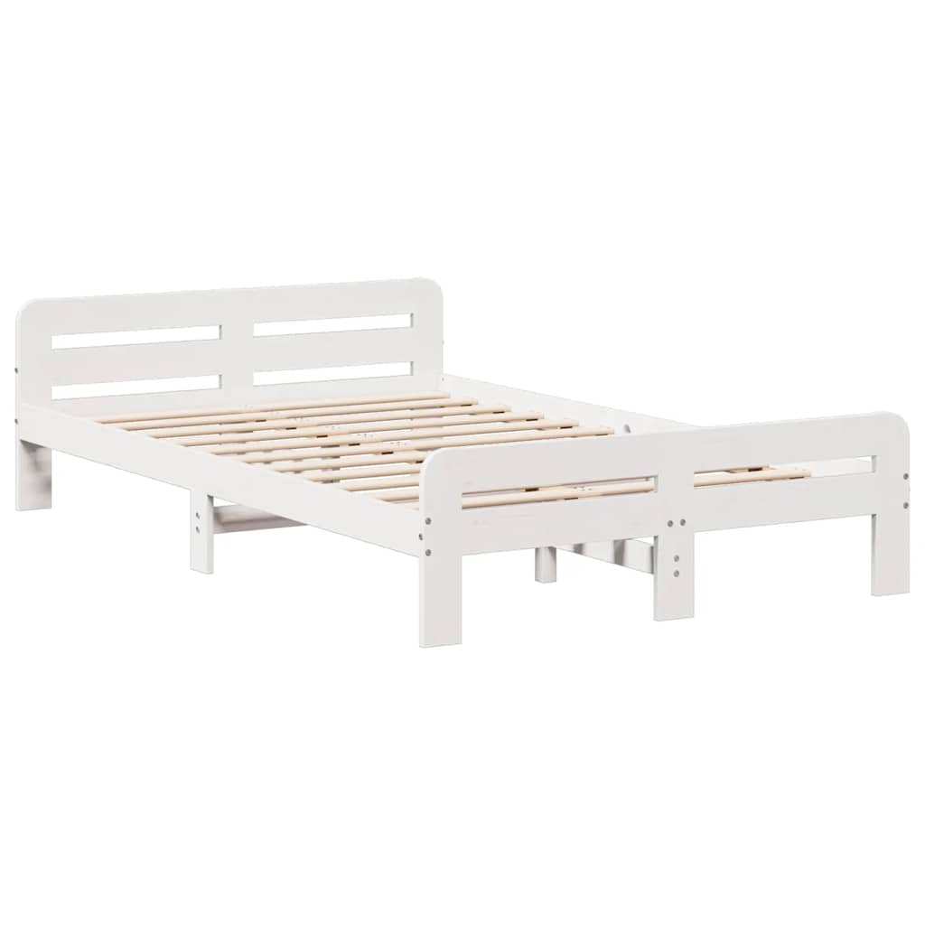 vidaXL Bed frame without Mattress White 135x190 cm Double Solid Wood Pine