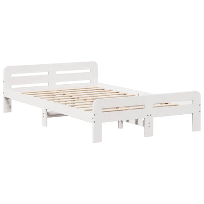 vidaXL Bed frame without Mattress White 135x190 cm Double Solid Wood Pine