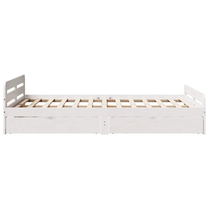 vidaXL Bed frame without Mattress White 135x190 cm Double Solid Wood Pine