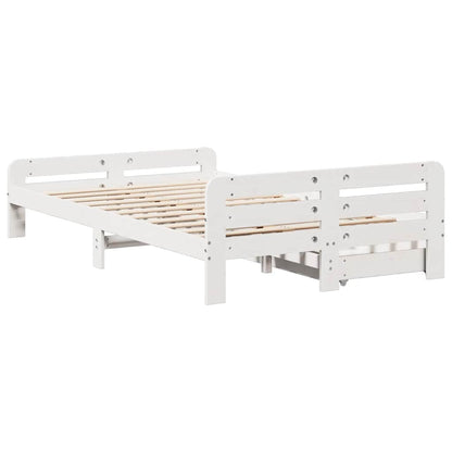 vidaXL Bed frame without Mattress White 135x190 cm Double Solid Wood Pine