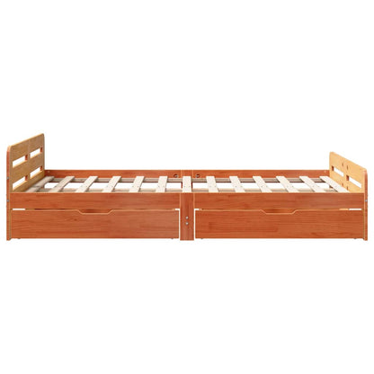 vidaXL Bed frame without Mattress Wax Brown 135x190 cm Double Solid Wood Pine