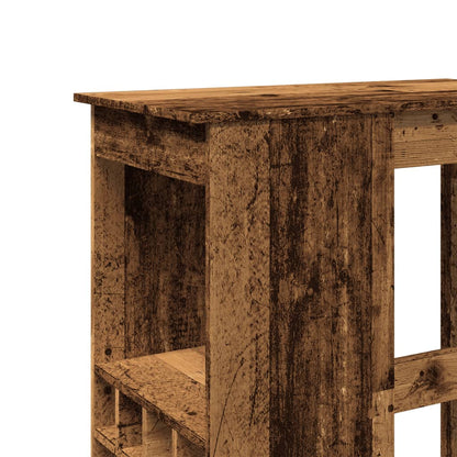 vidaXL Bar Table with Racks Old Wood 90x47.5x103.5 cm Engineered Wood