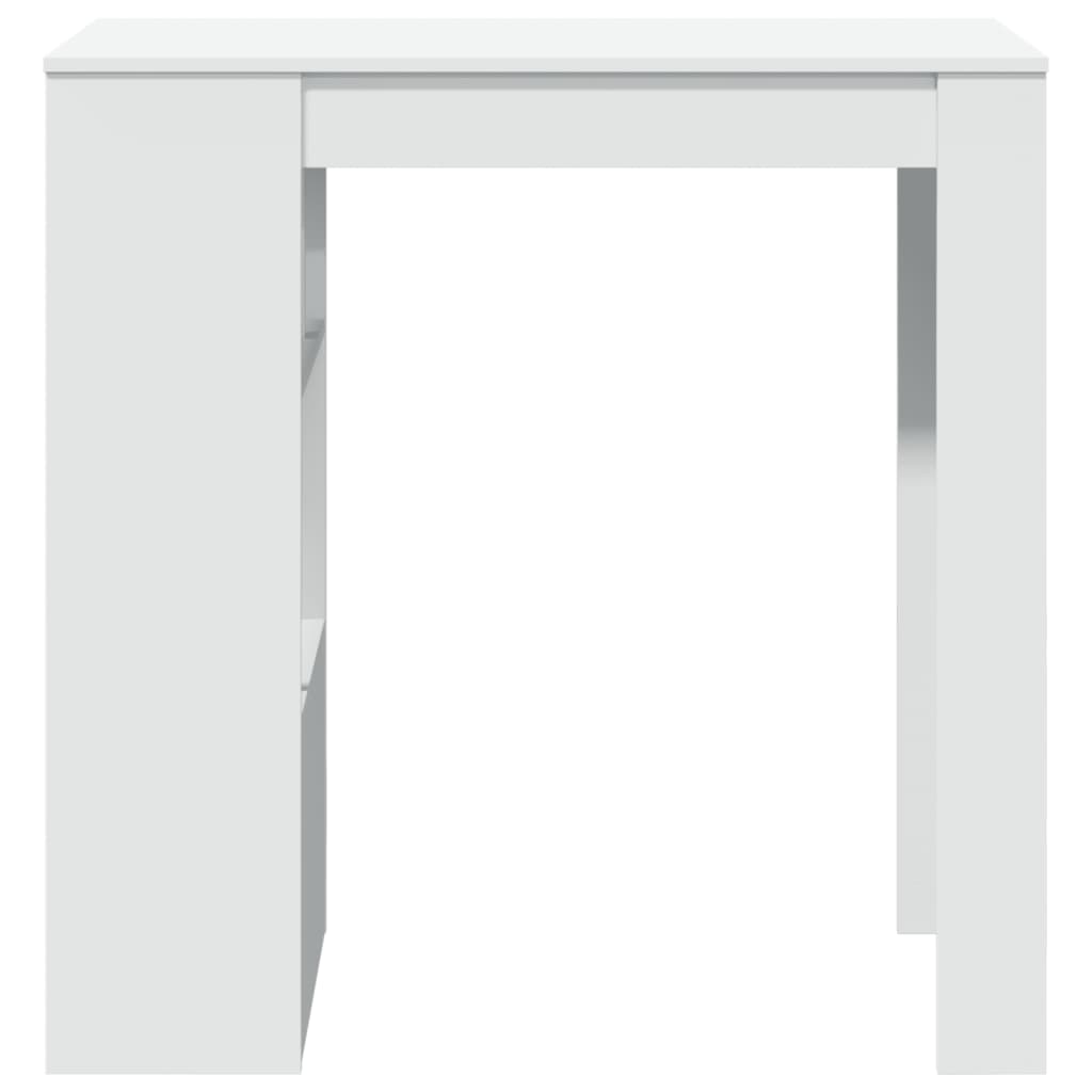 vidaXL Bar Table with Racks White 102x50x103.5 cm Engineered Wood