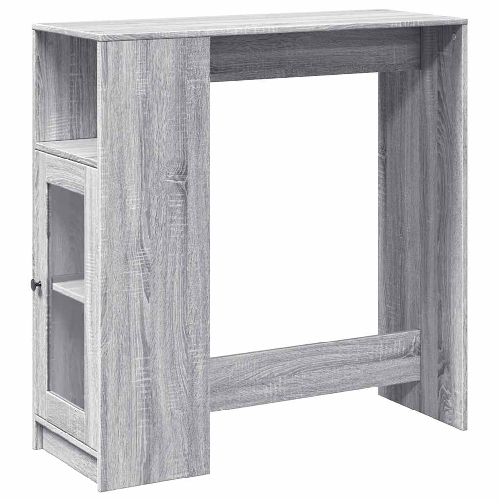 vidaXL Bar Table with Racks Grey Sonoma 101x40x103.5 cm Engineered Wood
