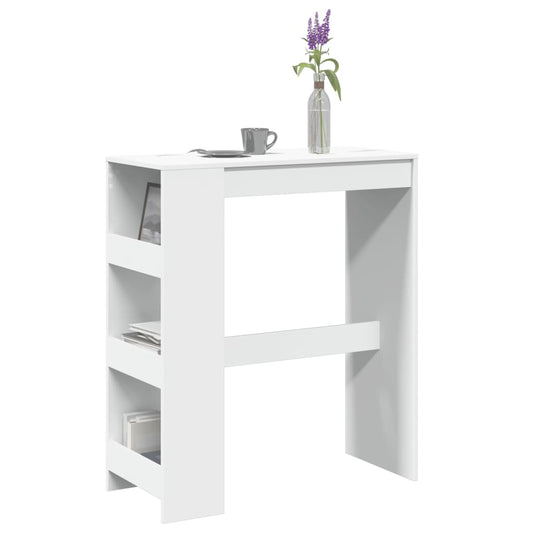 vidaXL Bar Table with Racks White 90x40x103.5 cm Engineered Wood