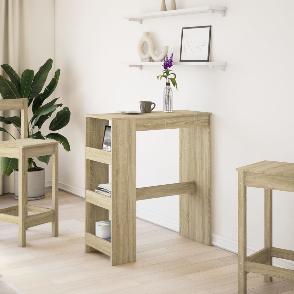 vidaXL Bar Table with Racks Sonoma Oak 90x40x103.5 cm Engineered Wood