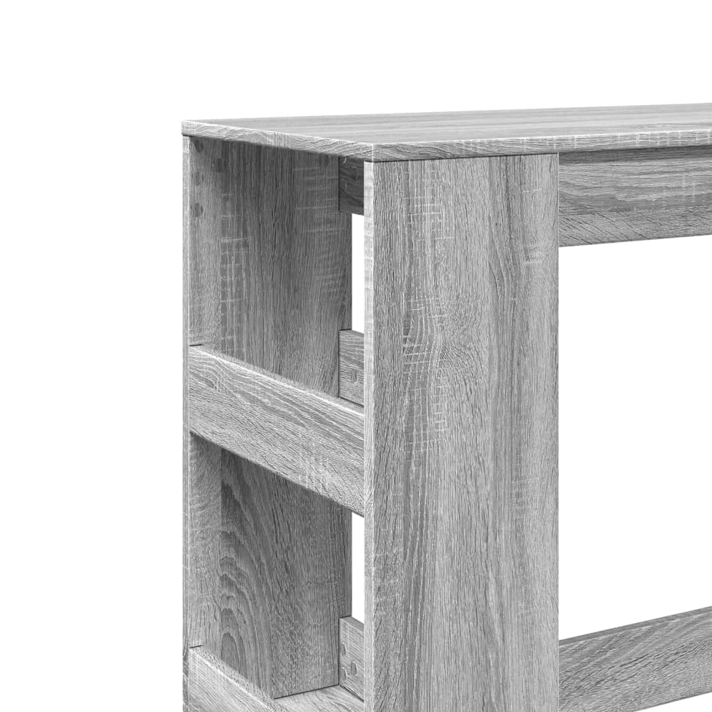 vidaXL Bar Table with Racks Grey Sonoma 90x40x103.5 cm Engineered Wood