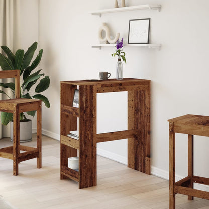 vidaXL Bar Table with Racks Old Wood 90x40x103.5 cm Engineered Wood