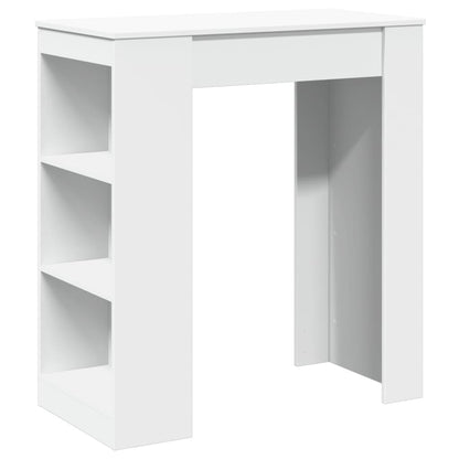 vidaXL Bar Table with Racks White 95x47x103.5 cm Engineered Wood