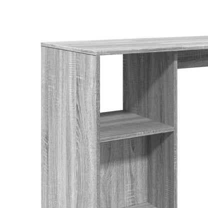 vidaXL Bar Table with Shelf Grey Sonoma 124x46x103.5 cm Engineered Wood