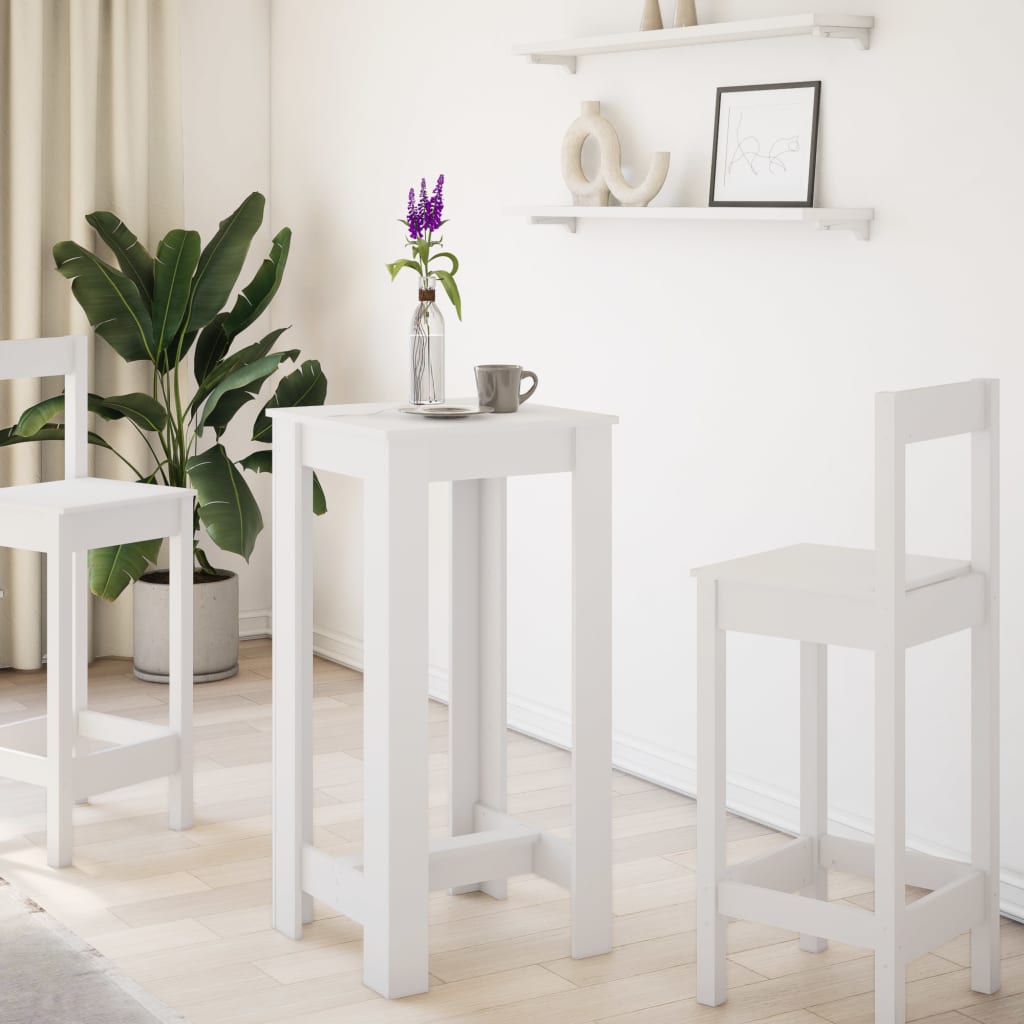 vidaXL Bar Table White 51x50x103,5 cm Engineered Wood
