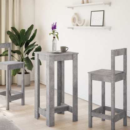 vidaXL Bar Table Concrete Grey 51x50x103,5 cm Engineered Wood