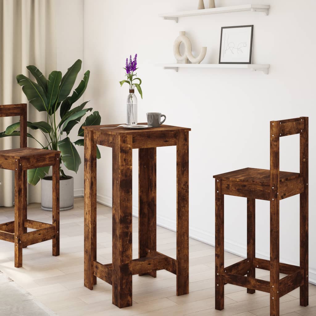 vidaXL Bar Table Smoked Oak 51x50x103,5 cm Engineered Wood