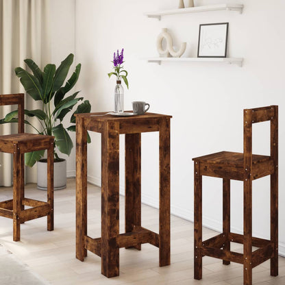 vidaXL Bar Table Smoked Oak 51x50x103,5 cm Engineered Wood