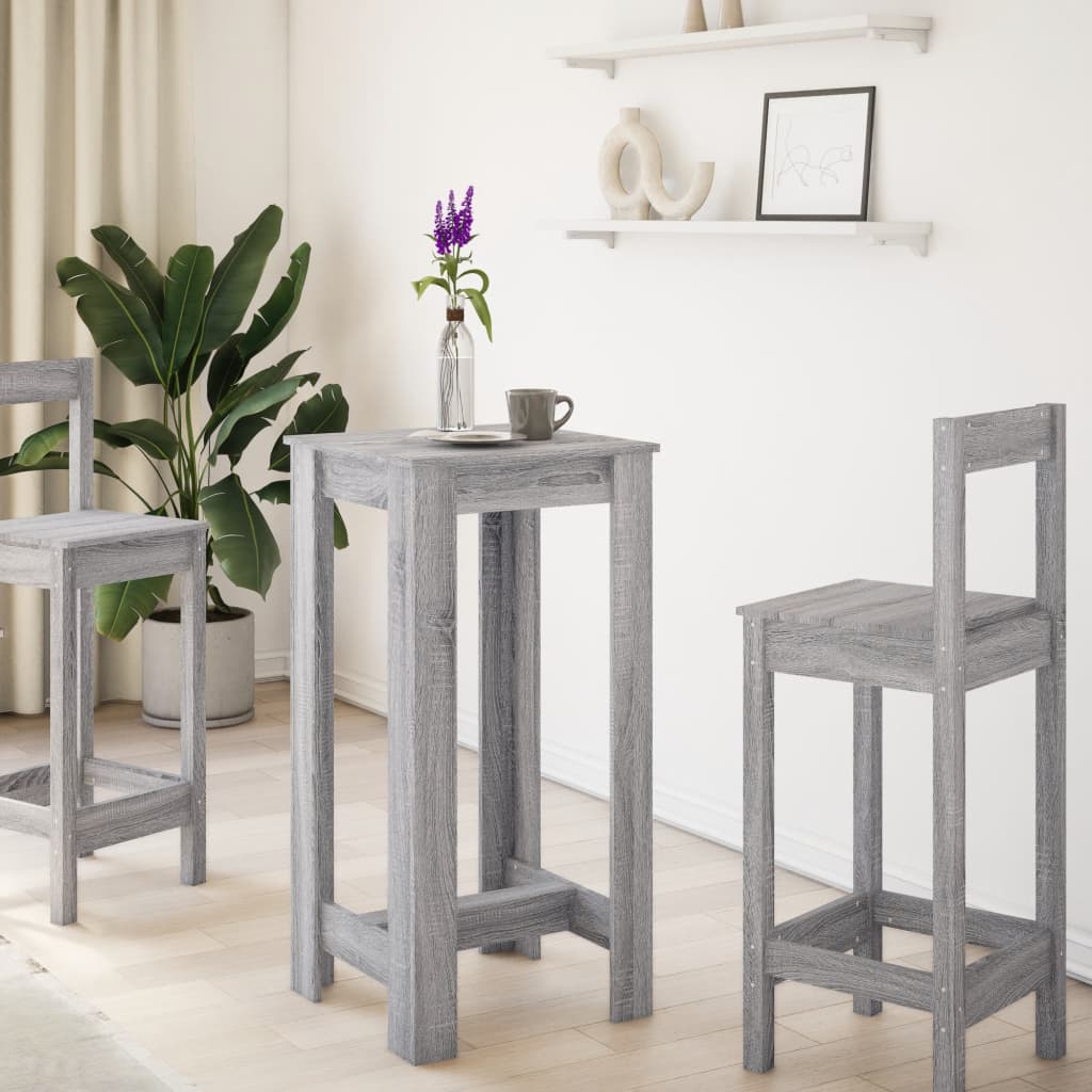 vidaXL Bar Table Grey Sonoma 51x50x103,5 cm Engineered Wood