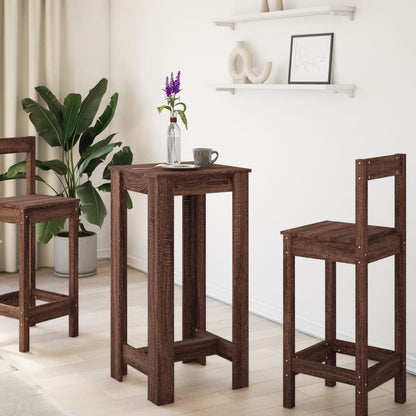 vidaXL Bar Table Brown Oak 51x50x103,5 cm Engineered Wood