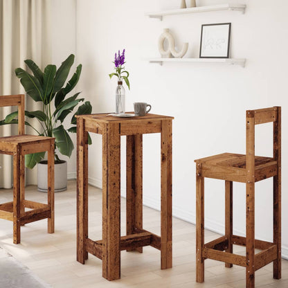 vidaXL Bar Table Old Wood 51x50x103,5 cm Engineered Wood