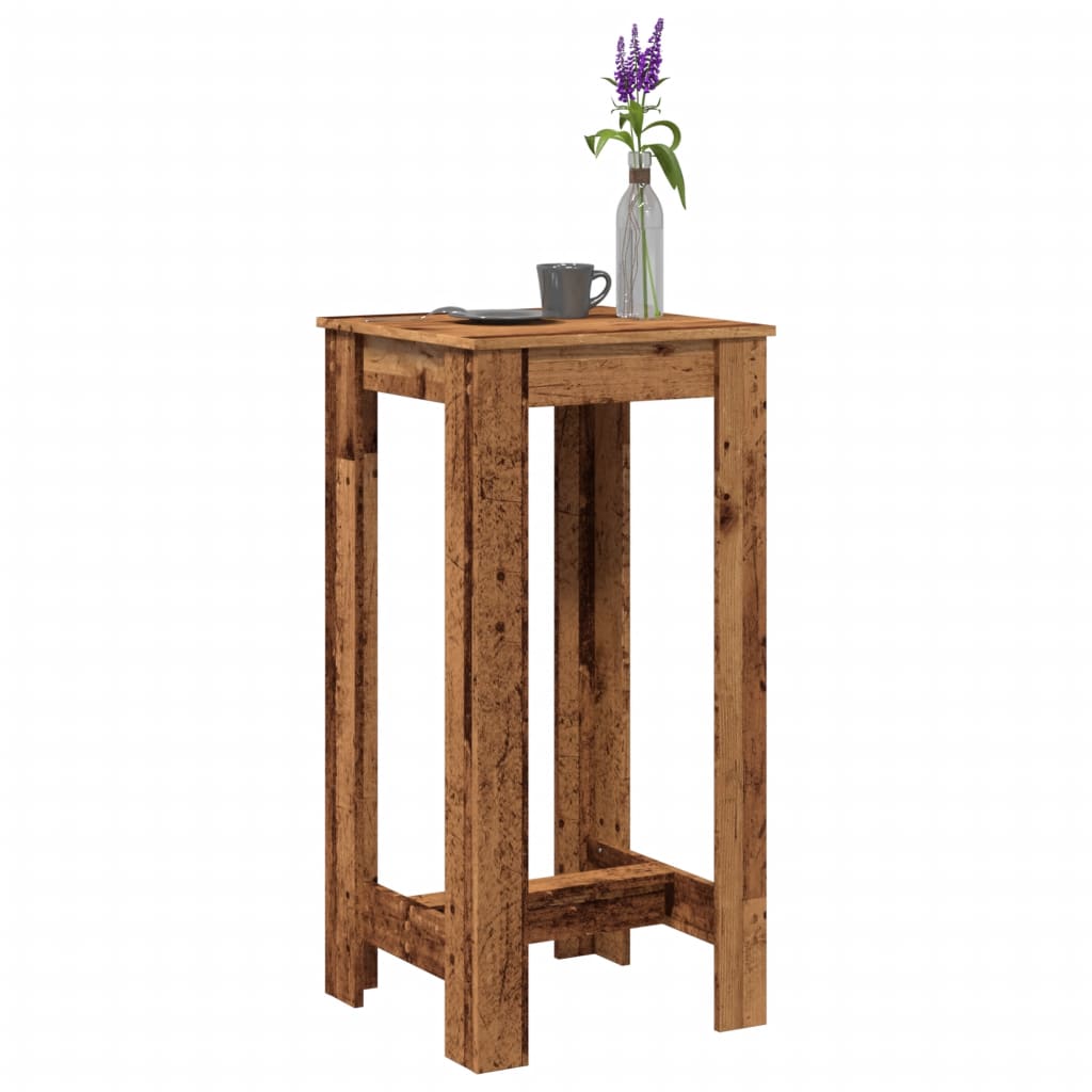 vidaXL Bar Table Old Wood 51x50x103,5 cm Engineered Wood