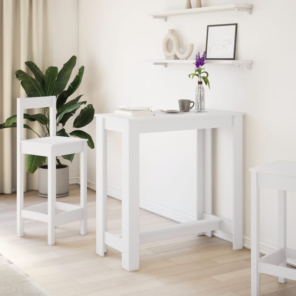 vidaXL Bar Table White 102x50x103,5 cm Engineered Wood