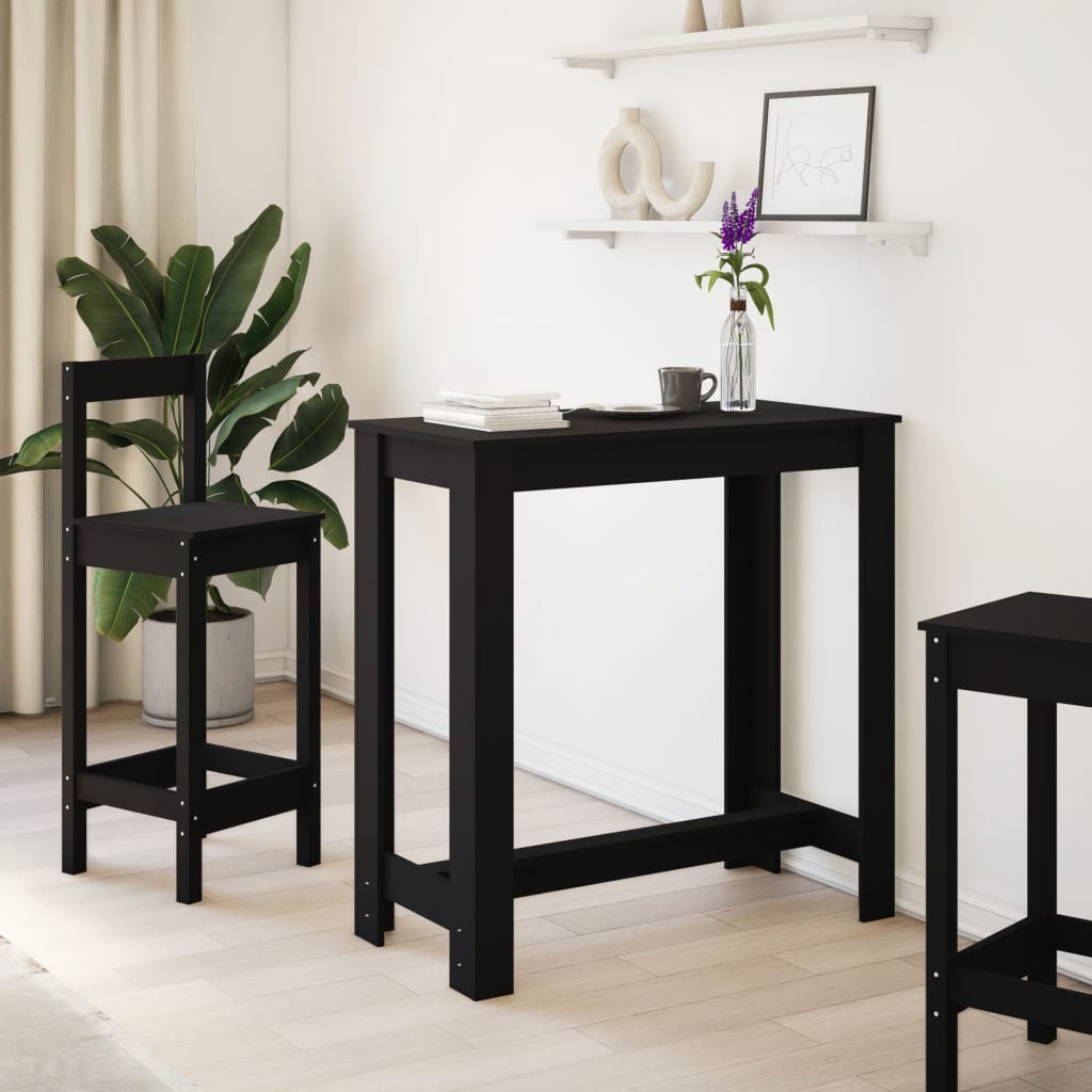vidaXL Bar Table Black 102x50x103,5 cm Engineered Wood