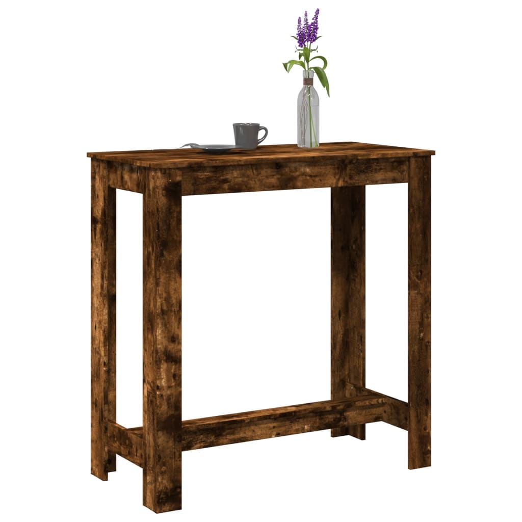 vidaXL Bar Table Smoked Oak 102x50x103,5 cm Engineered Wood