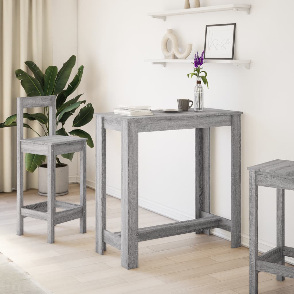 vidaXL Bar Table Grey Sonoma 102x50x103,5 cm Engineered Wood