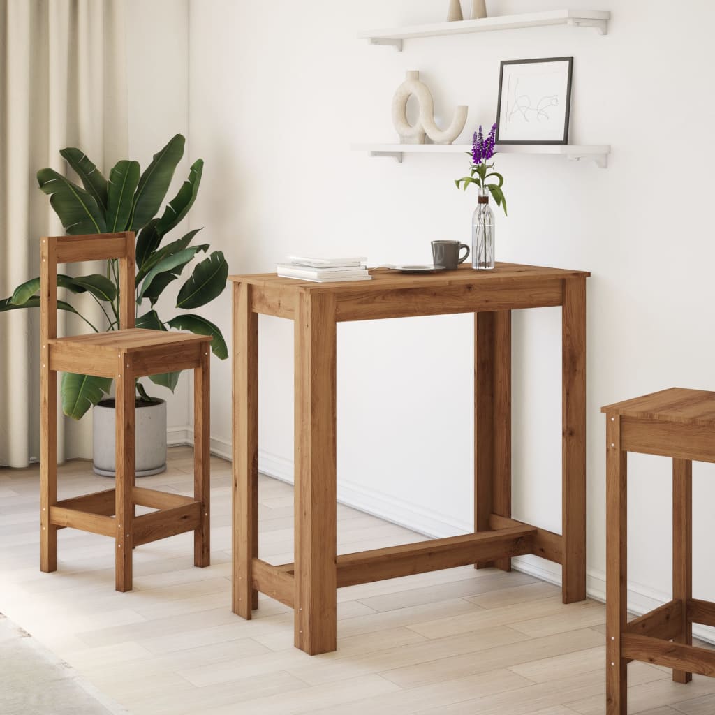 vidaXL Bar Table Artisan Oak 102x50x103,5 cm Engineered Wood