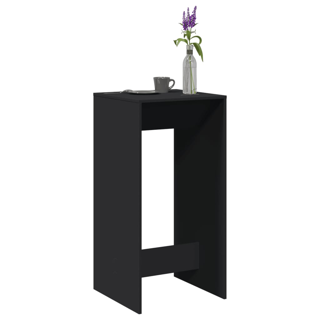 vidaXL Bar Table Black 51x50x103,5 cm Engineered Wood