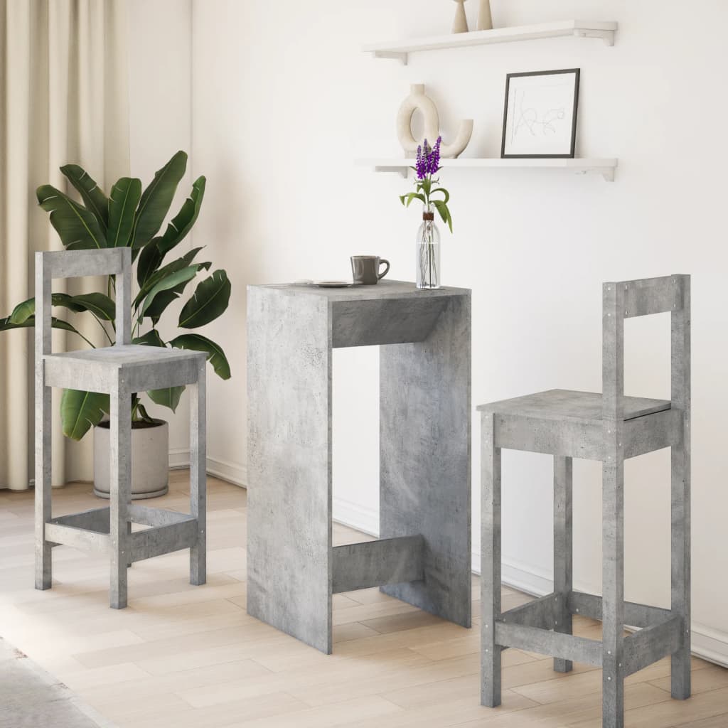 vidaXL Bar Table Concrete Grey 51x50x103,5 cm Engineered Wood
