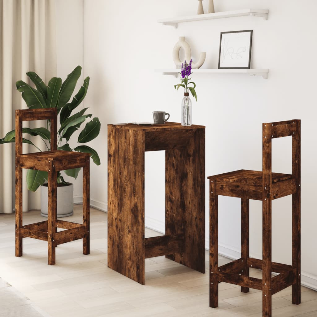 vidaXL Bar Table Smoked Oak 51x50x103,5 cm Engineered Wood
