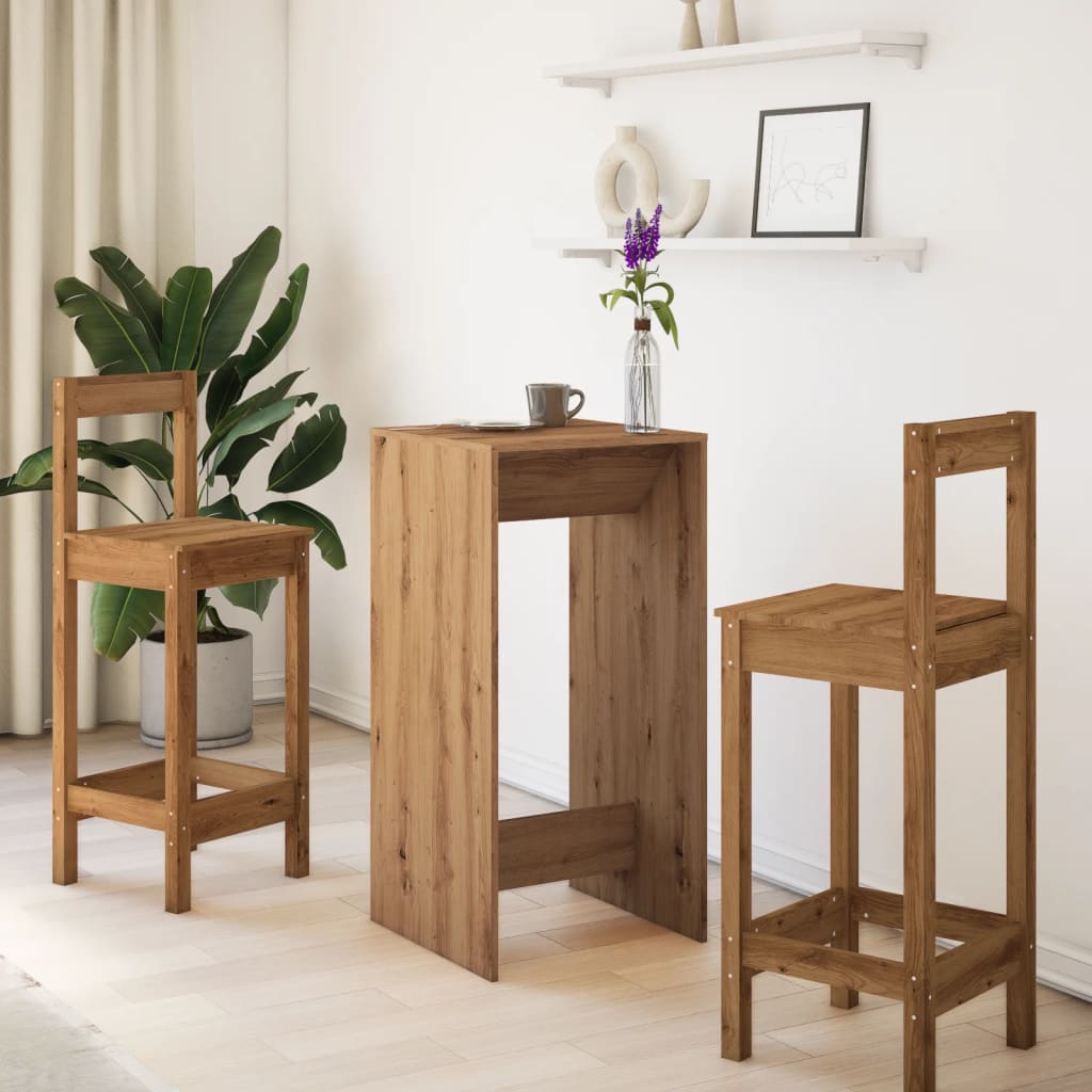 vidaXL Bar Table Artisan Oak 51x50x103,5 cm Engineered Wood