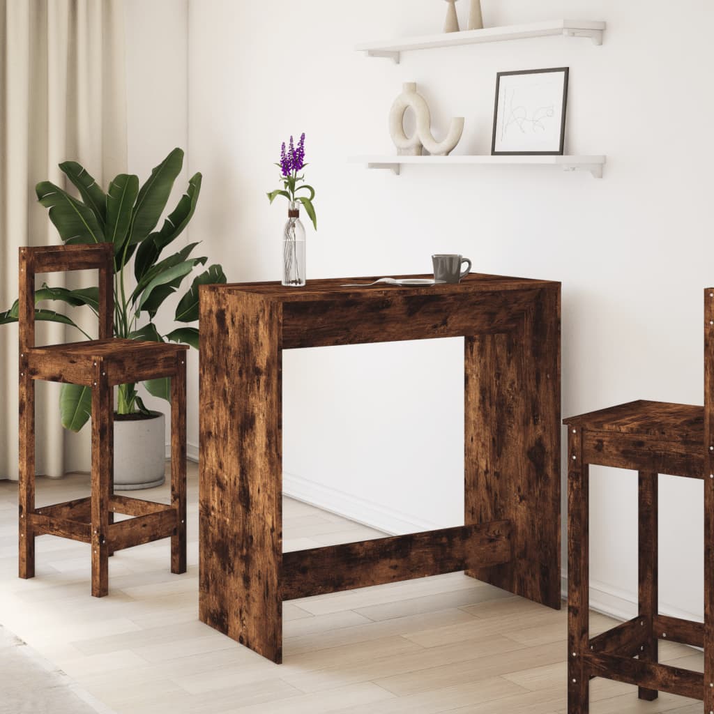 vidaXL Bar Table Smoked Oak 102x50x103,5 cm Engineered Wood