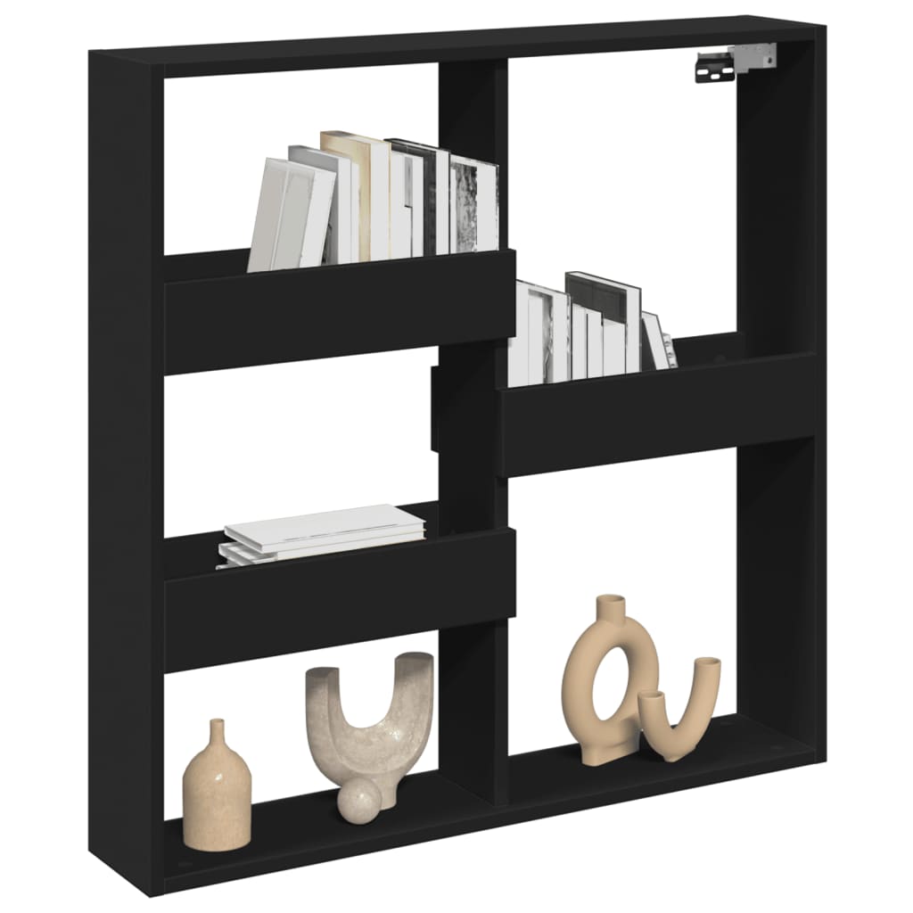 vidaXL Wall Cabinet Black 80x15x80 cm Engineered Wood