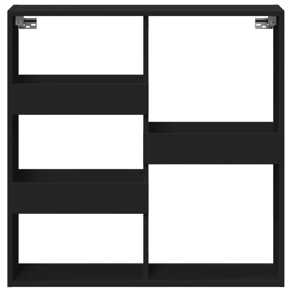vidaXL Wall Cabinet Black 80x15x80 cm Engineered Wood