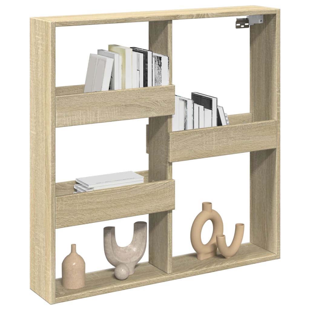 vidaXL Wall Cabinet Sonoma Oak 80x15x80 cm Engineered Wood