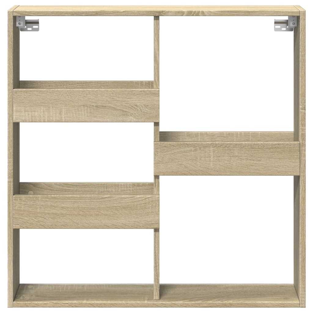 vidaXL Wall Cabinet Sonoma Oak 80x15x80 cm Engineered Wood