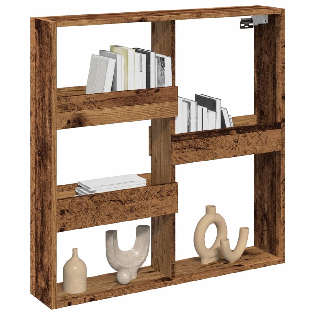 vidaXL Wall Cabinet Old Wood 80x15x80 cm Engineered Wood