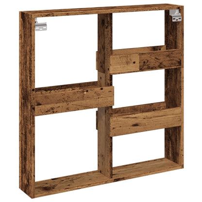 vidaXL Wall Cabinet Old Wood 80x15x80 cm Engineered Wood