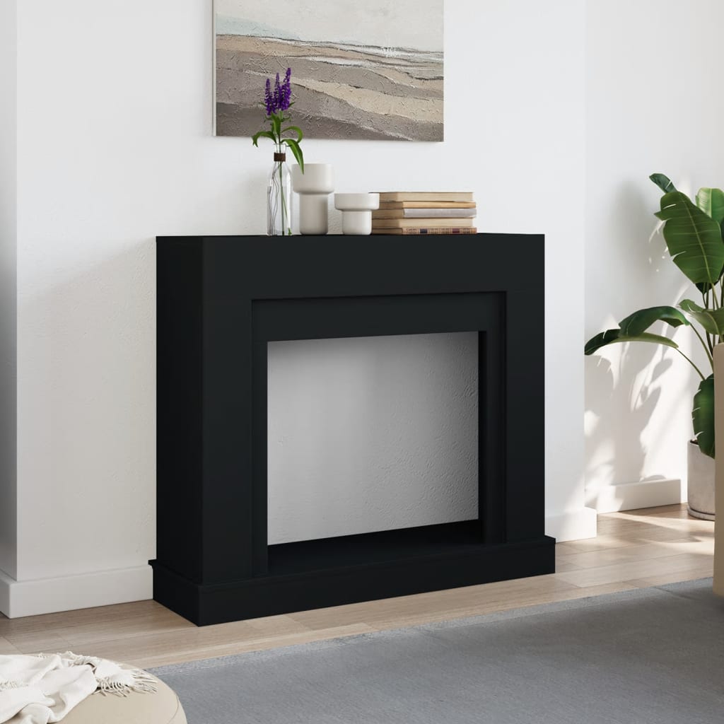 vidaXL Fireplace Surround Black 100x30x87,5 cm Engineered Wood