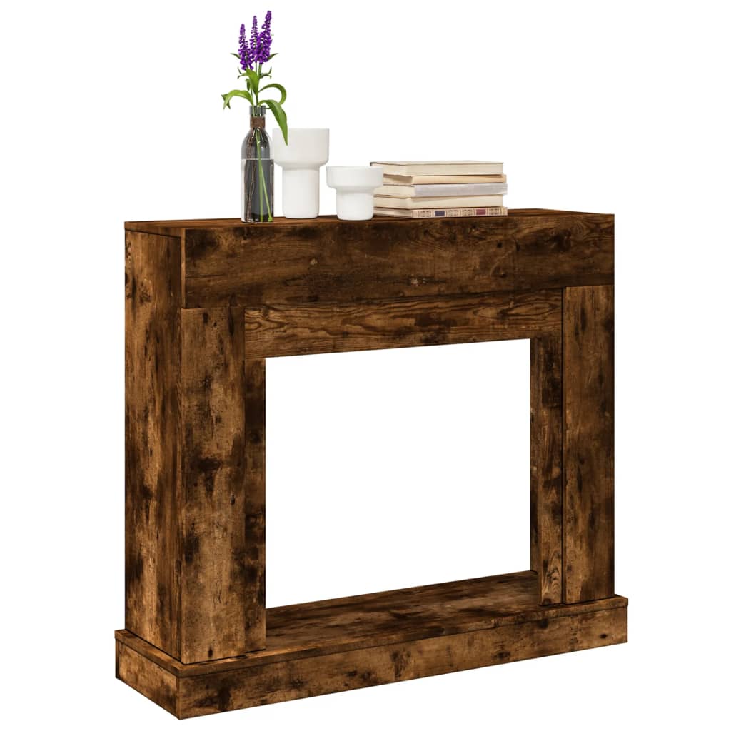 vidaXL Fireplace Surround Smoked Oak 100x30x87.5 cm Engineered Wood