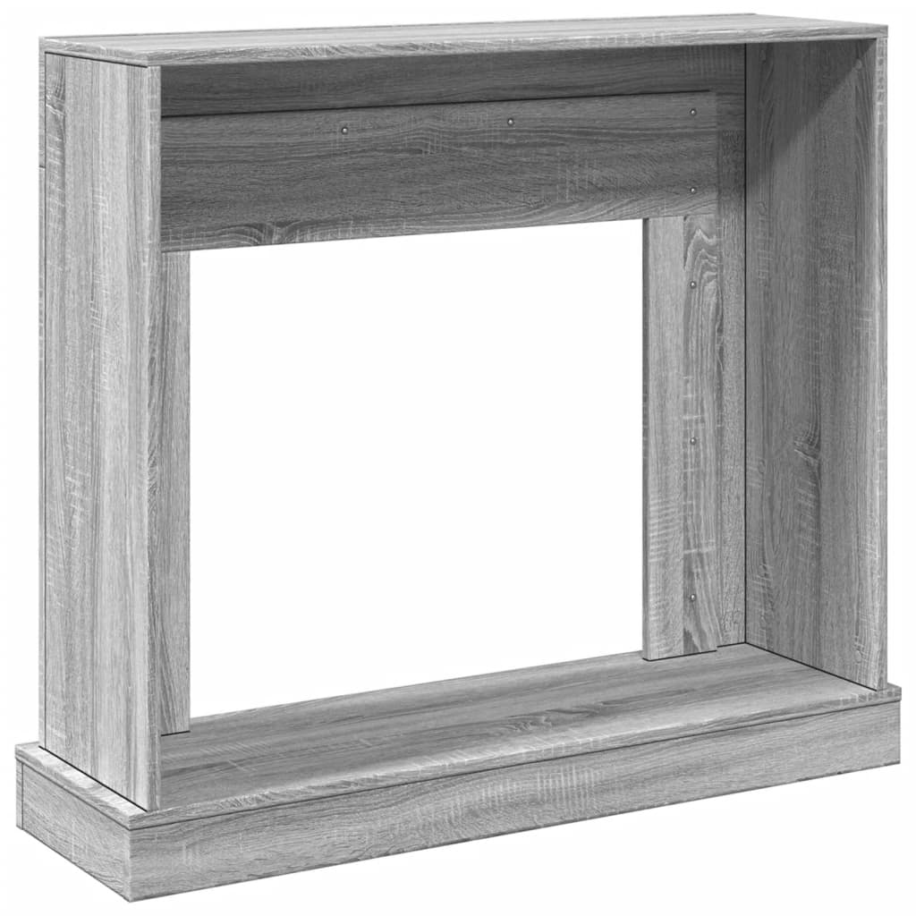 vidaXL Fireplace Surround Grey Sonoma 100x30x87.5 cm Engineered Wood