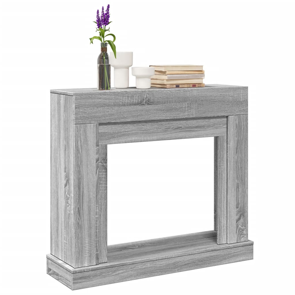 vidaXL Fireplace Surround Grey Sonoma 100x30x87,5 cm Engineered Wood