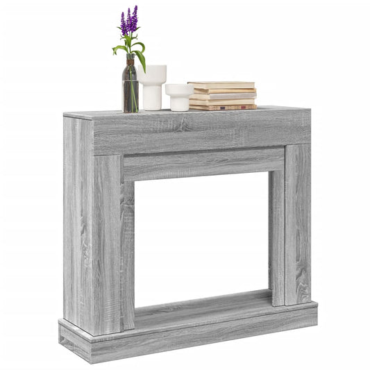 vidaXL Fireplace Surround Grey Sonoma 100x30x87,5 cm Engineered Wood