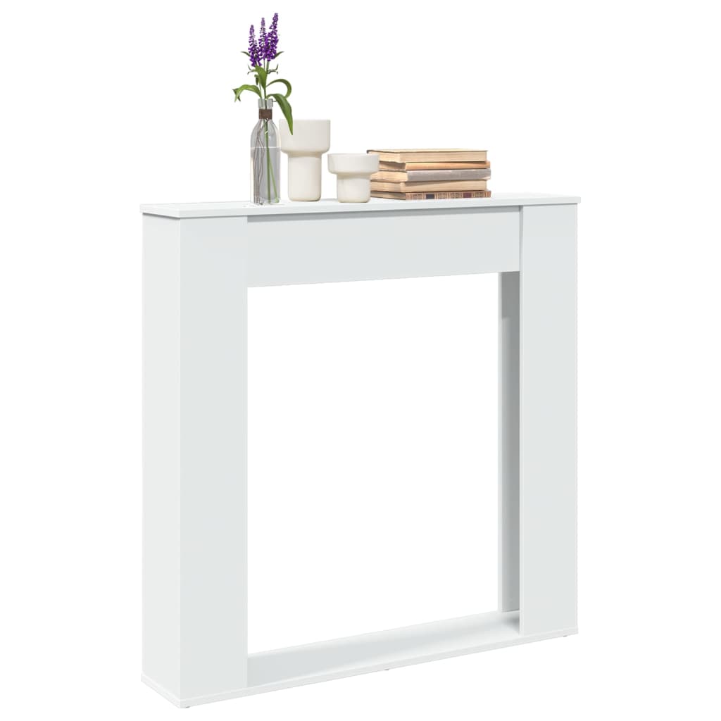 vidaXL Fireplace Surround White 100x20x100 cm Engineered Wood